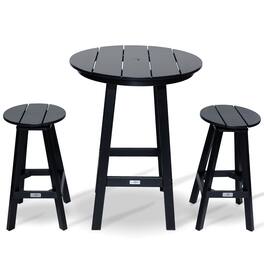 LuXeo - Mason-Cabo Round Counter Bar, 3-Piece Set) - Gray