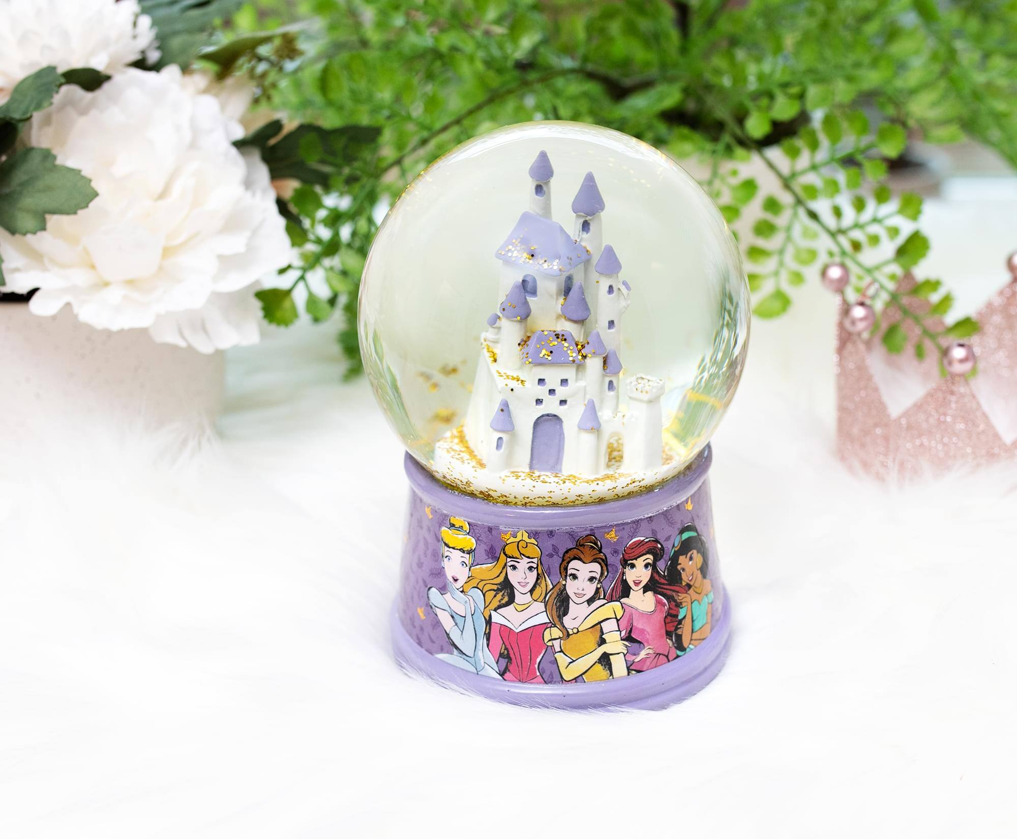 Alt View 2. Disney - Disney Princess Castle Light-Up Snow Globe | 6 Inches Tall - Purple.