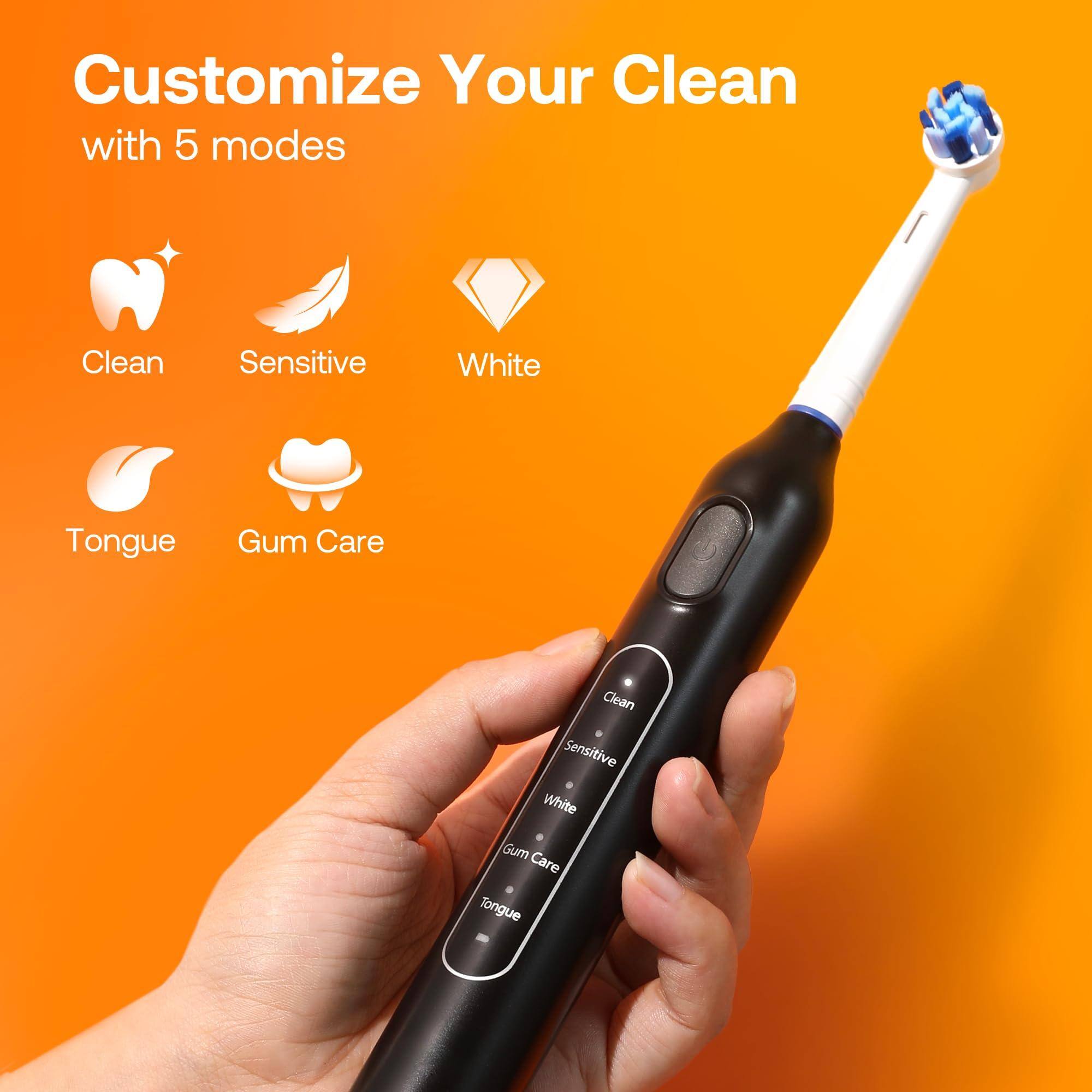 Customize Your Clean with 5 modes

- Clean
- Sensitive
- White
- Tongue
- Gum Care