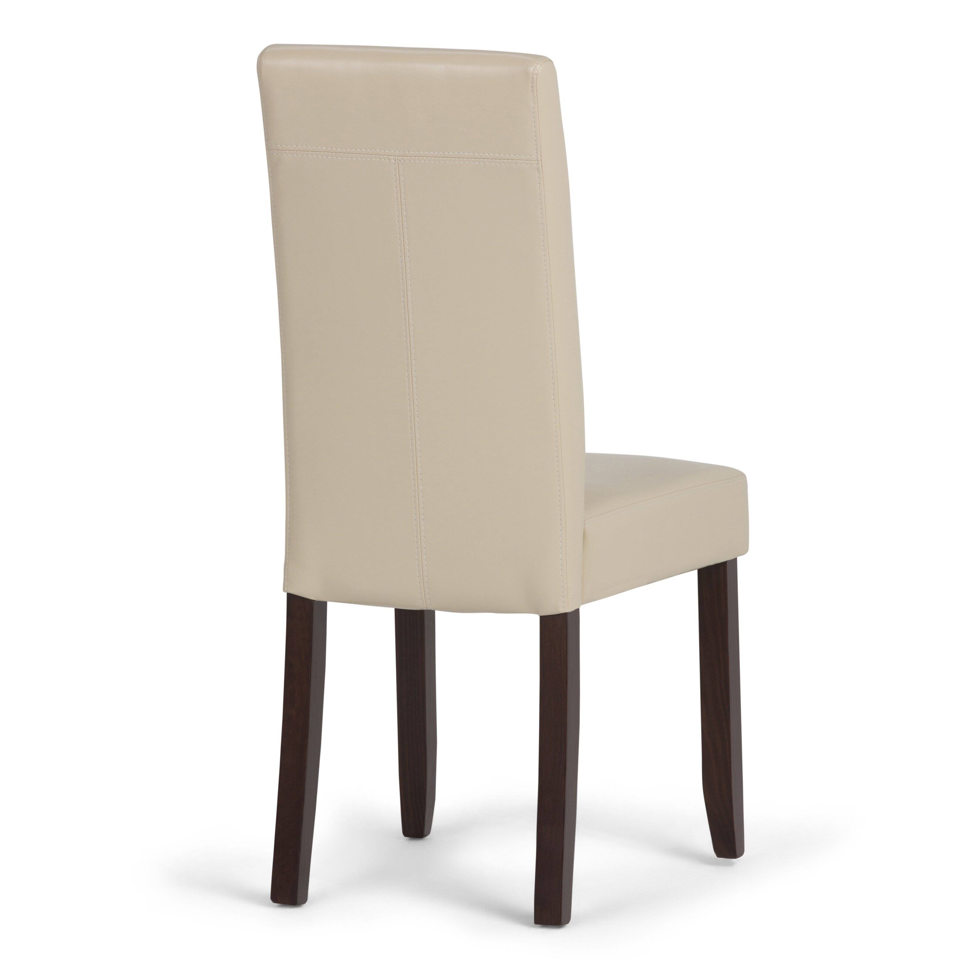 Alt View 4. Simpli Home - Acadian Parson Dining Chair (Set of 2) in Satin Cream - Satin Cream.