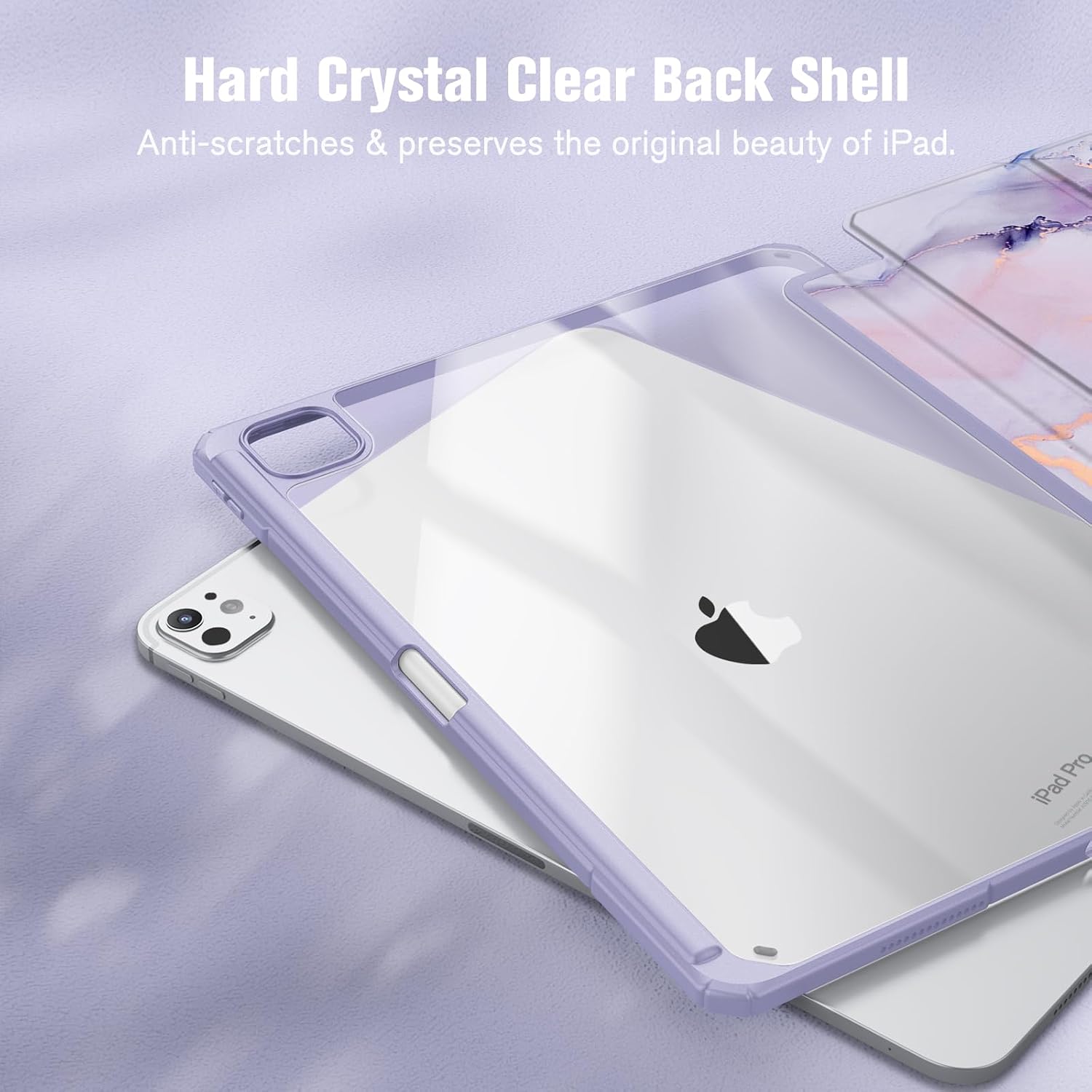 Hard Crystal Clear Back Shell  
Anti-scratches & preserves the original beauty of iPad.