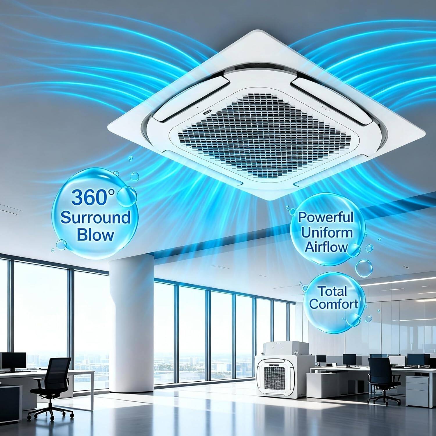 360° Surround Blow  
Powerful Uniform Airflow  
Total Comfort