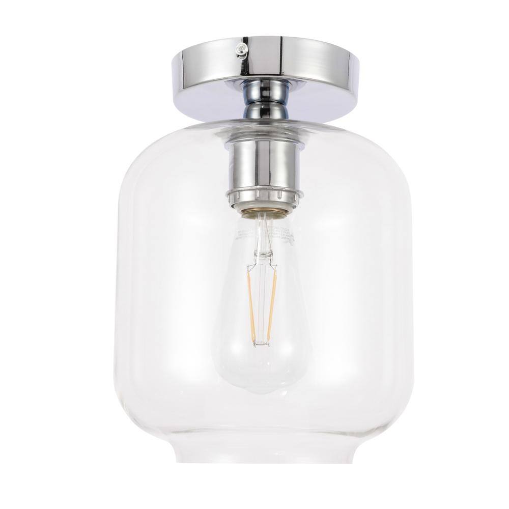 Alt View 6. Living District - Collier 1 light Chrome and Clear glass Flush mount - Chrome And Clear Glass.