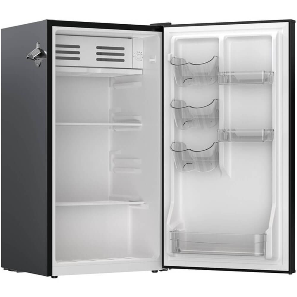 Alt View 3. Frigidaire - Frigidaire EFR397BLACK 3.2 Cu. Ft. Black Retro Compact Refrigerator with Side Bottle Opener - Black.