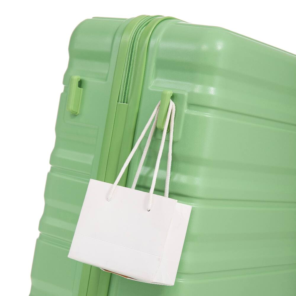 Angle. Ropilly - Ropilly 3 Piece Luggage Set ABS Hard Shell Spinner Suitcase Green - Green.