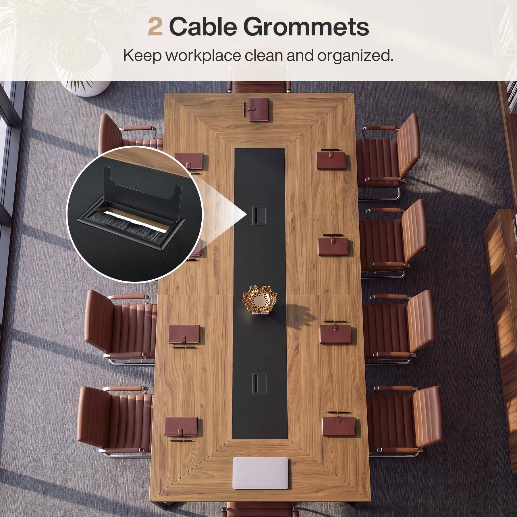 2 Cable Grommets  
Keep workplace clean and organized.