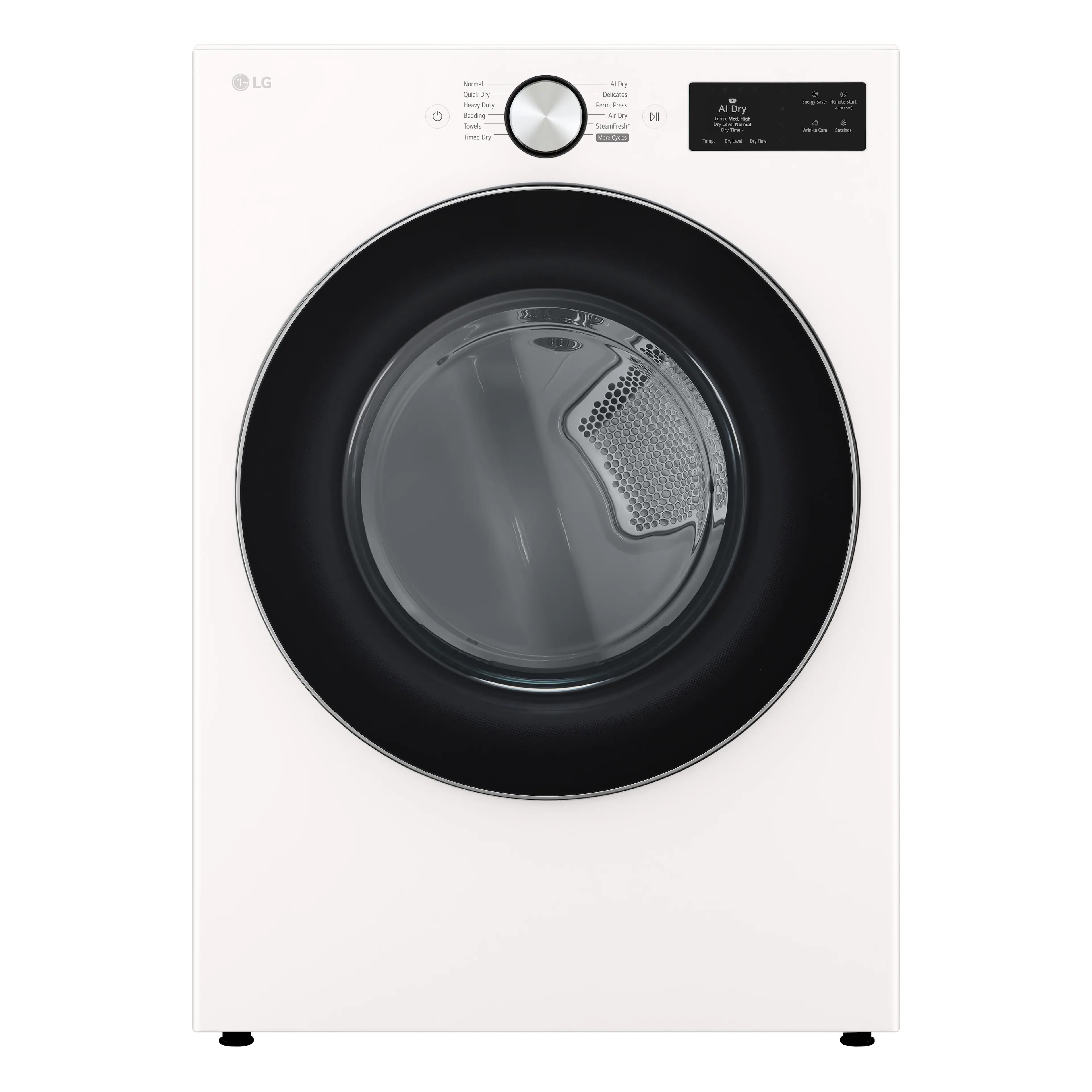 LG - 7.4 Cu. Ft. Smart Gas Dryer with Steam and AI Sensor Dry - Alpine White