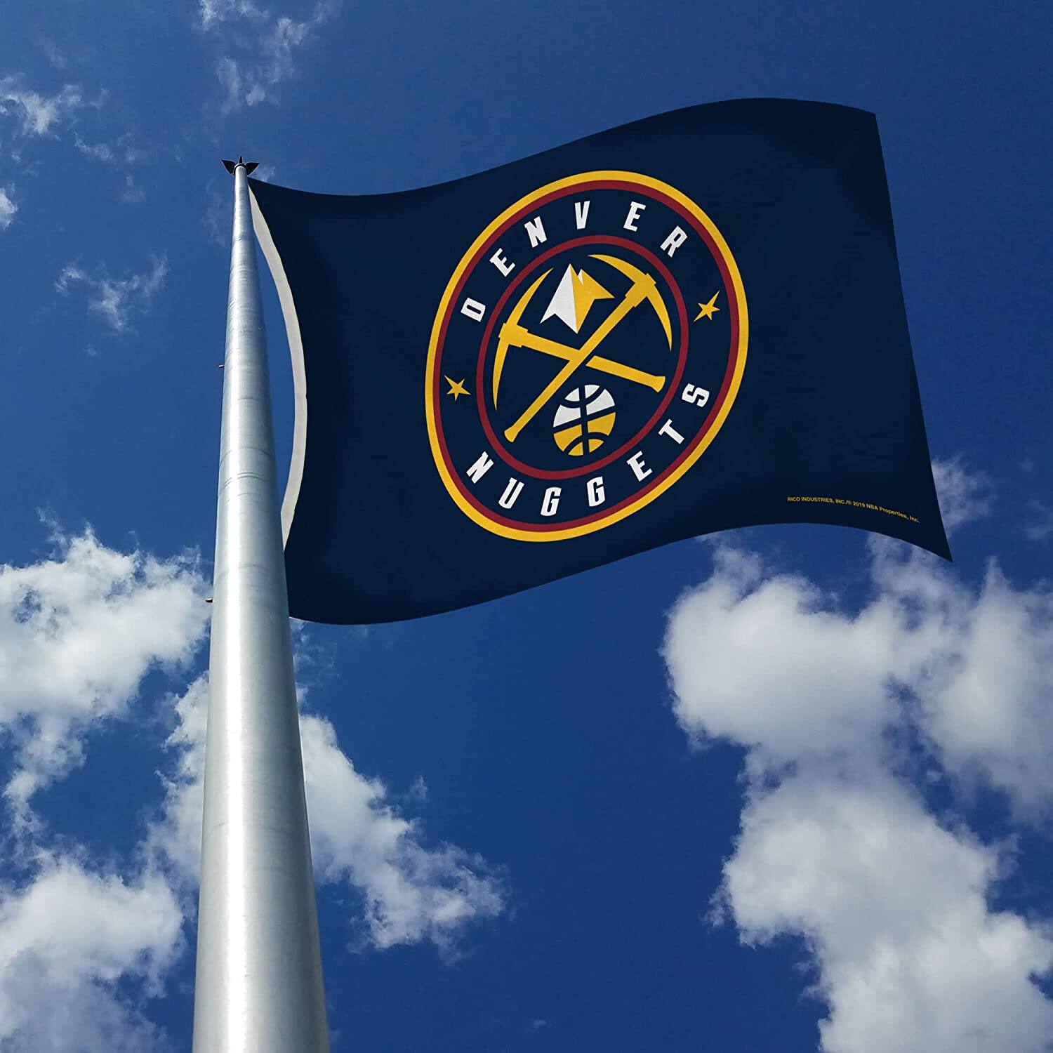 Alt View 1. Rico Industries - Denver Nuggets Basketball 3X5 Indoor Outdoor Banner Flag with grommets for hanging - Multi.