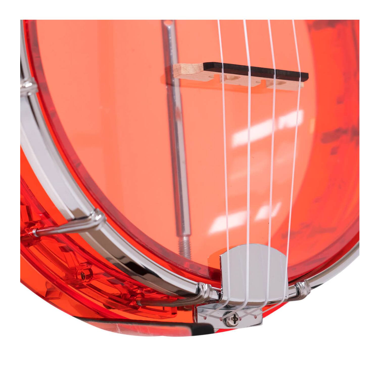 Left. Gold Tone - Gold Tone Little Gem: See-Through Banjo-Ukuleles with Gig Bag (Ruby).