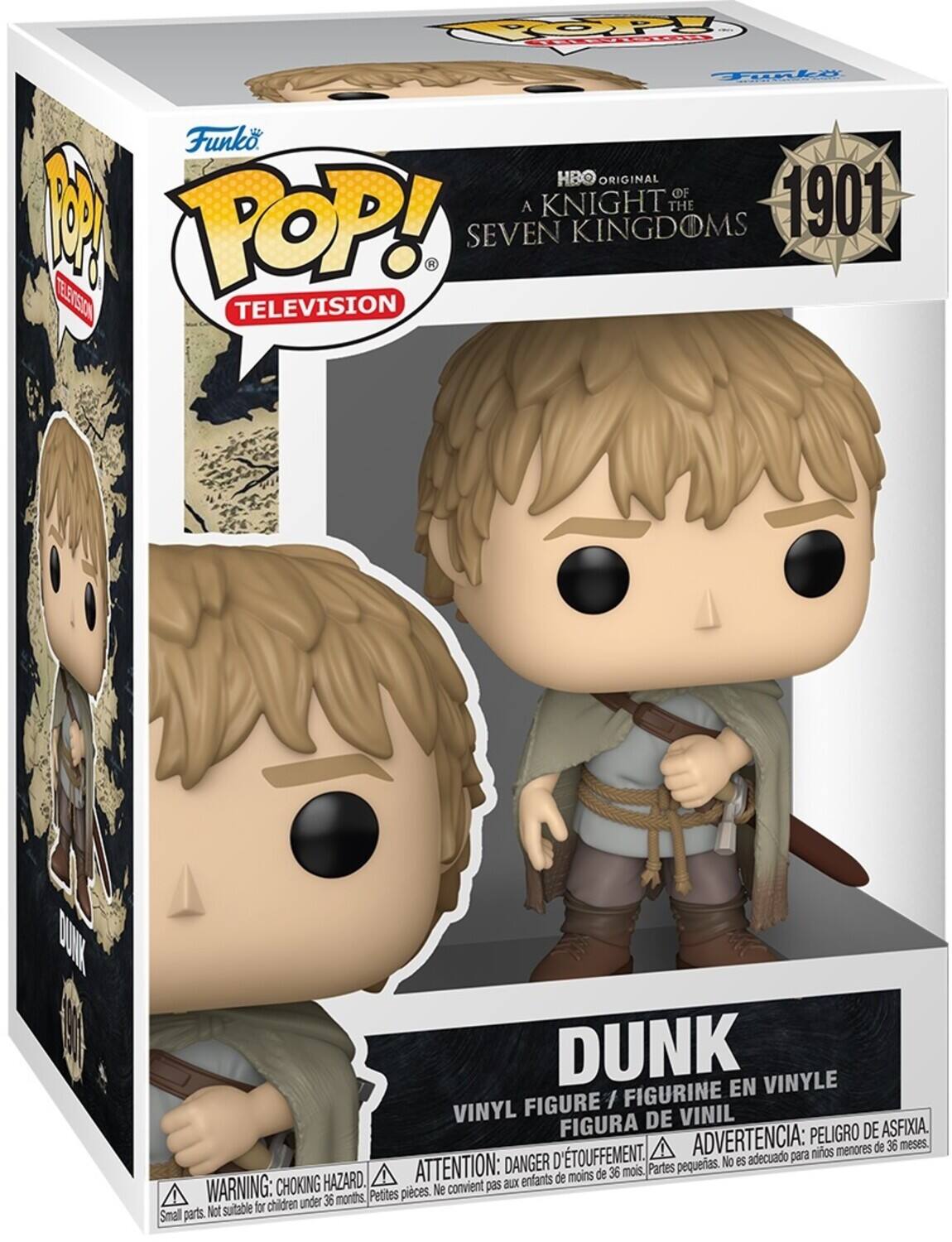 Funko POP! Television  
HBO Original  
A Knight of the Seven Kingdoms  
1901  
Dunk  

Vinyl Figure / Figurine en Vinyle / Figura de Vinil  

Warning: Choking Hazard. Small parts. Not suitable for children under 36 months.  
Attention: Danger d'étouffement. Petites pièces. Ne convient pas aux enfants de moins de 36 mois.  
Advertencia: Peligro de asfixia. Partes pequeñas. No es adecuado para niños menores de 36 meses.