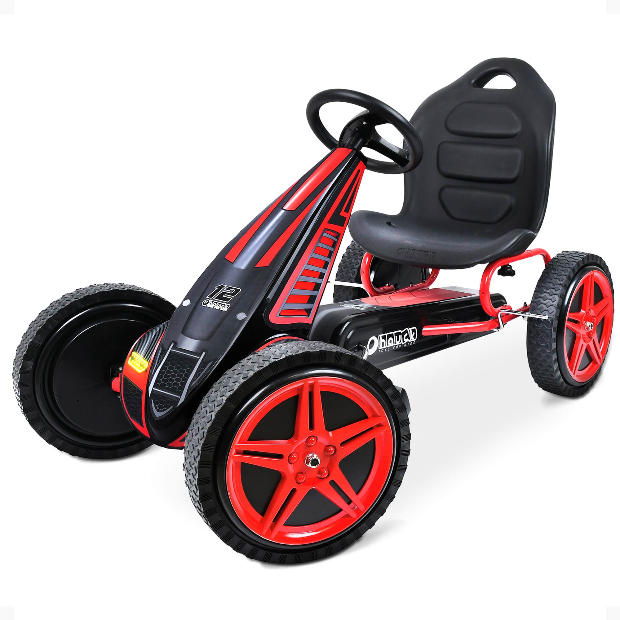hauck - Hurricane Racing Go Kart w/Low Profile Rubber Tires, Handbrake Design - Red