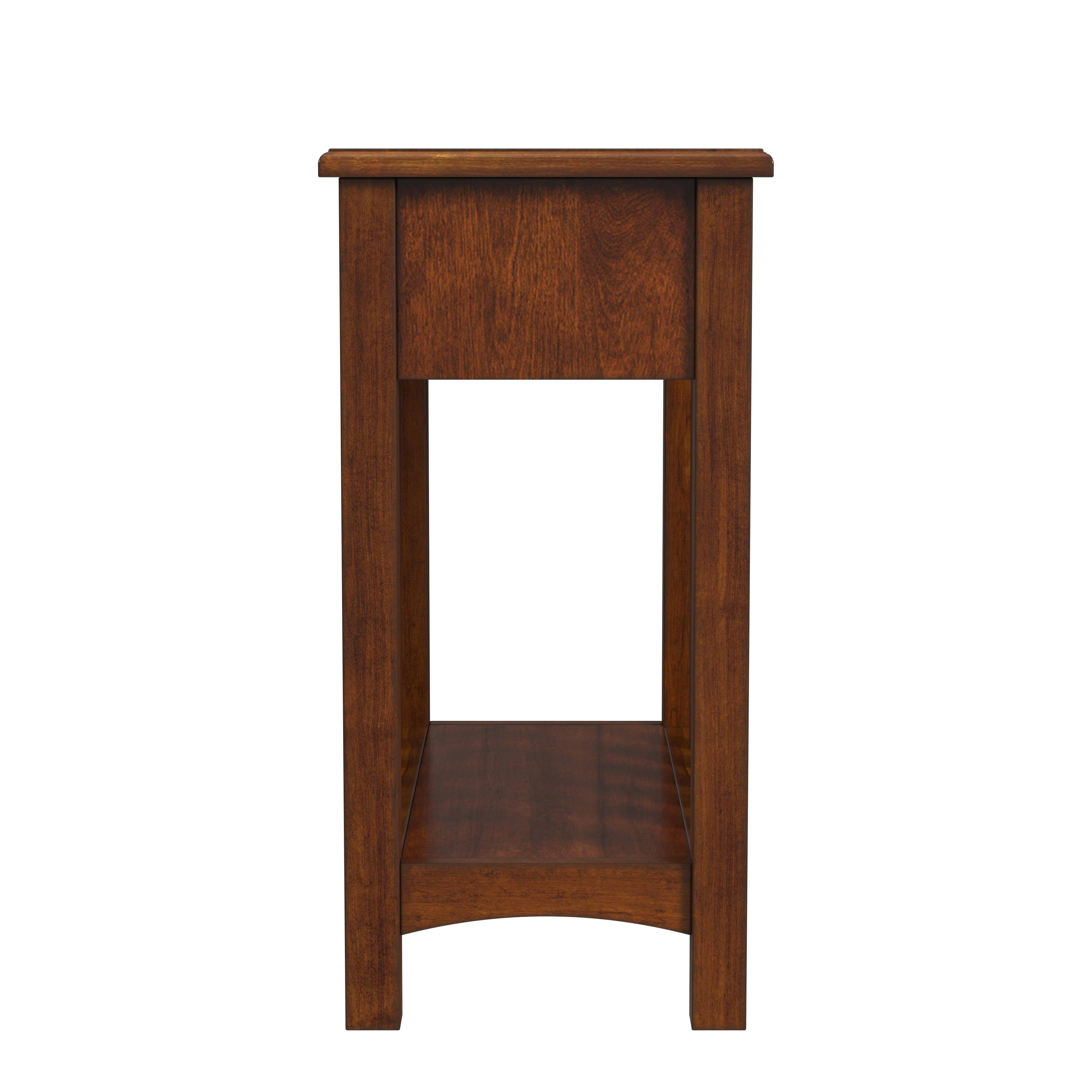 Alt View 3. Butler Specialty - Larina 16 in. W Rectangular Wood Shaker 1 Drawer Side Table with Lower Open Shelf - Light Brown.
