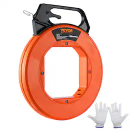 VEVOR - Steel Wire Puller, 240ft, 1/8in, with Enhanced Housing & Handle, Simplified Cable Pulling Device, Adaptable for Wall - Orange