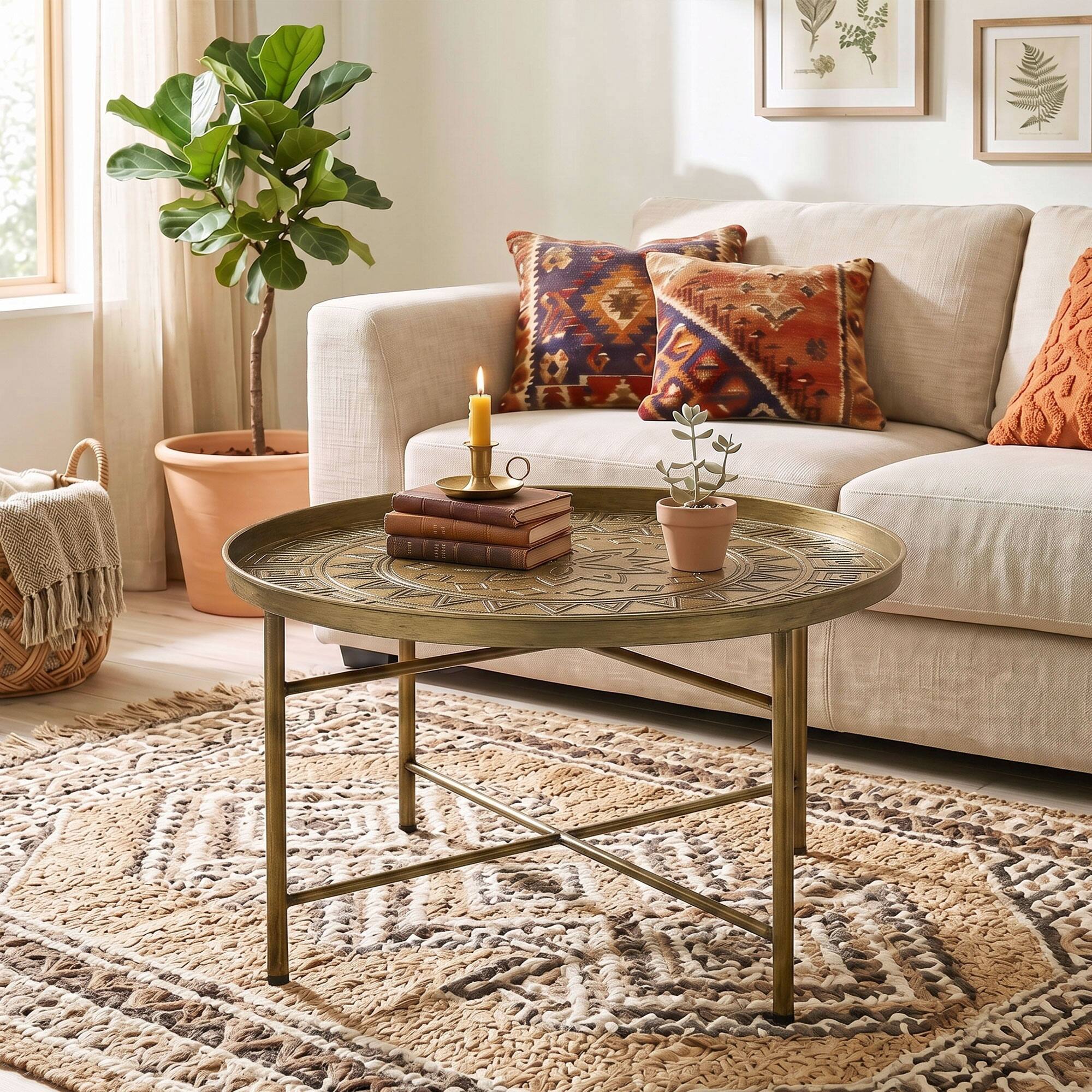 Alt View 5. Homcom - Table for Living Room - Gold.