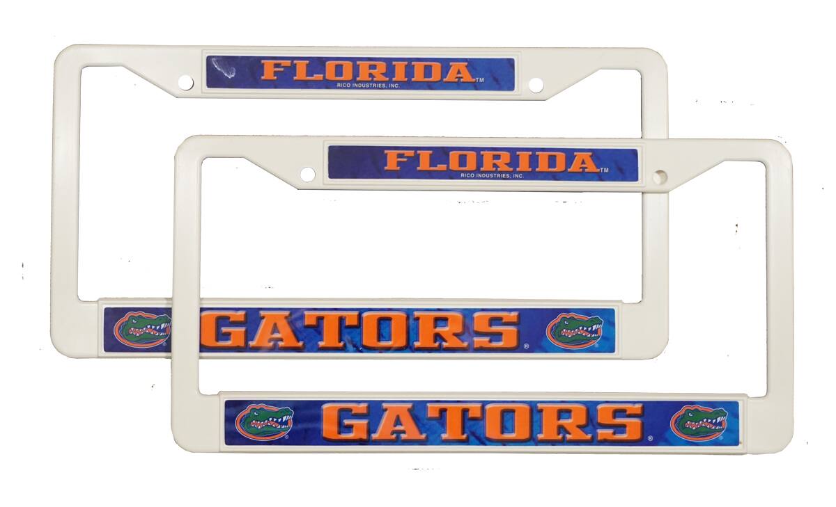 University of Florida Gators Plastic License Plate Frame Set of 2