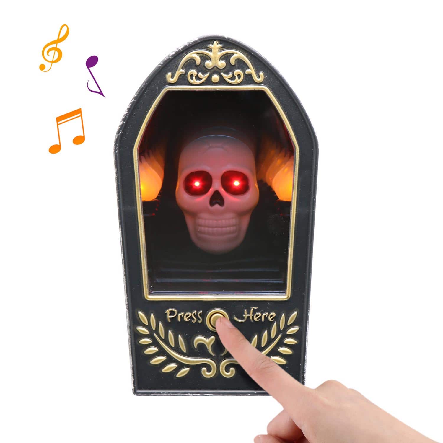 Occasions - 7.25 in. Infinity Mirror Skull Mirror Greeter Halloween Decor - Multicolored