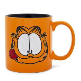 Silver Buffalo - Garfield Tongue Out Wax-Resist Ceramic Mug | Holds 20 Ounces - Orange