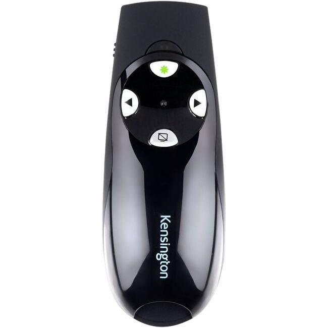 Front. Kensington - Kensington Presenter Expert Wireless with Green Laser - Black - Wireless - Radio Frequency - 2.40 GHz - Black - USB - 4 - Black.