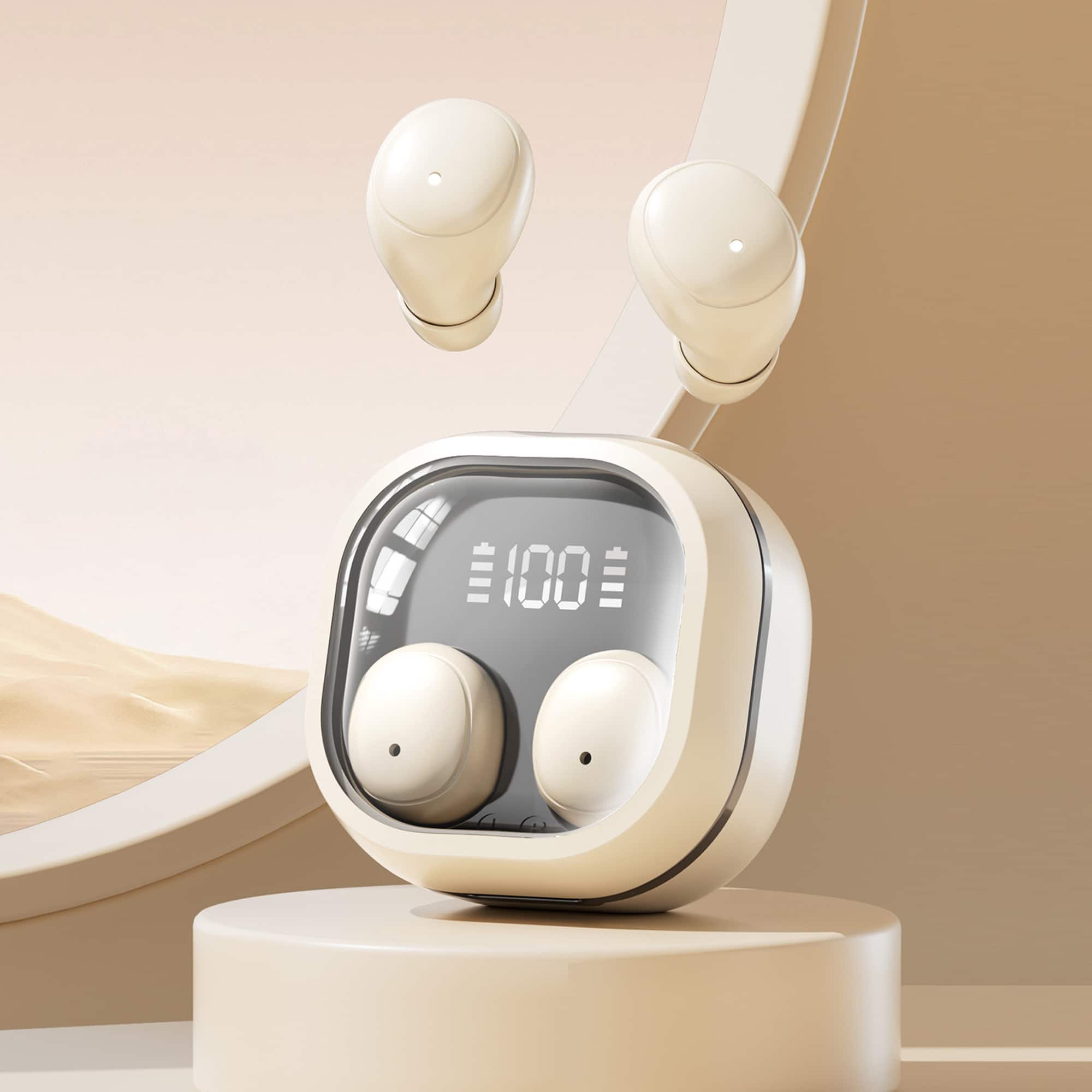 YONWAY - In-Ear Sleep Bluetooth Headset, Long Battery Life Wireless Bluetooth Headphones, 0-Pressure for Side Sleepers