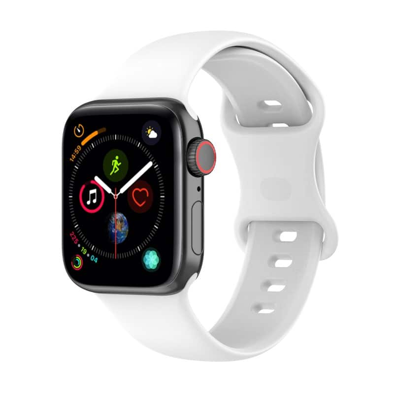 StrapsCo - Active Band Silicone Watch Strap For Apple Watch - 40mm/41mm/42mm (Short-Medium) - White