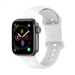 StrapsCo - Active Band Silicone Watch Strap For Apple Watch - 44mm/45mm/46mm/49mm (Medium-Long) - White