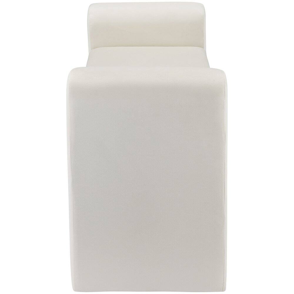 Alt View 3. Meridian Furniture - Sloan Cream Velvet Bench - Beige.