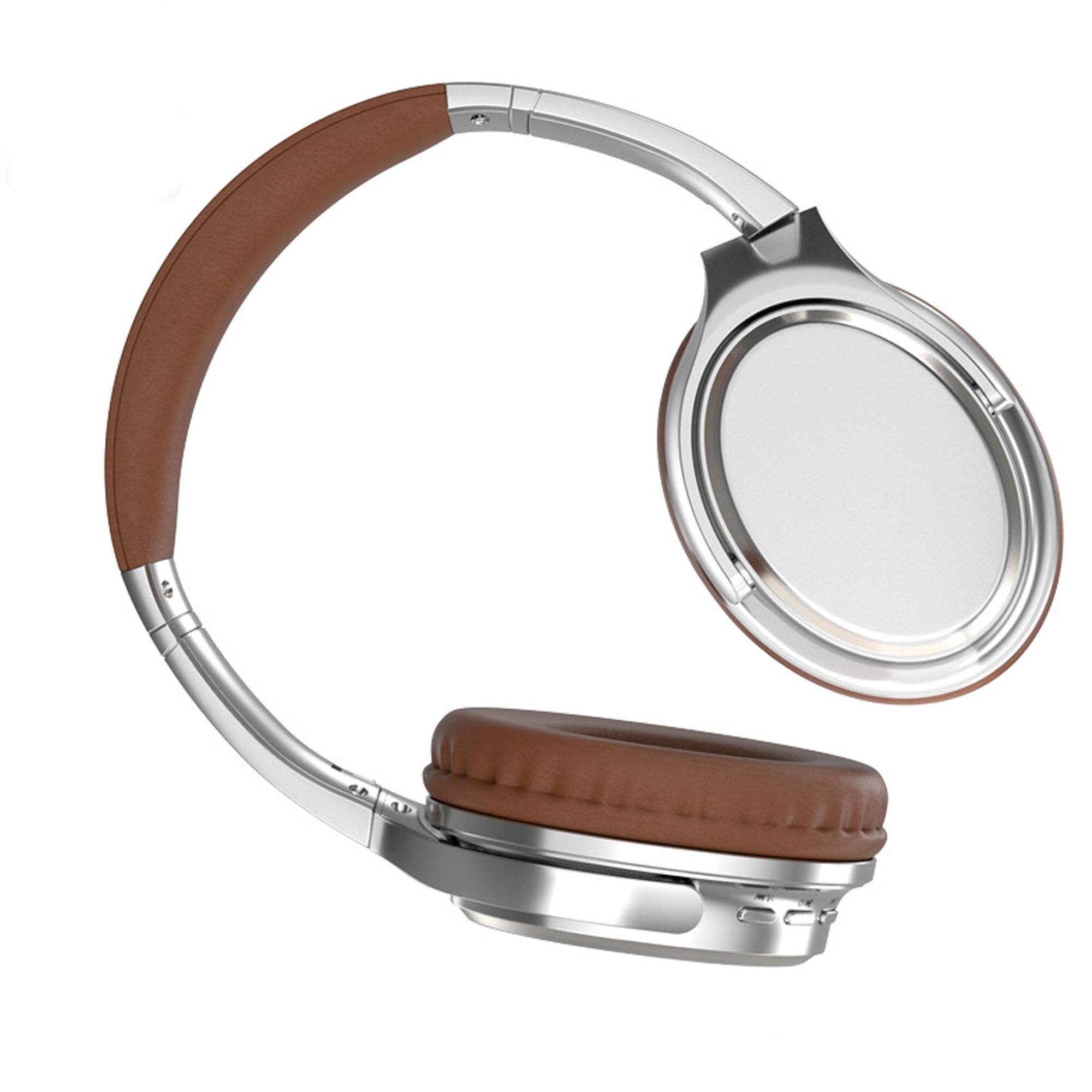 Front. YONWAY - Vintage Headworn Bluetooth Earphones, Adjustable & Foldable Headset, Support AUX/TF Card/USB, Hi-Fi Audio.