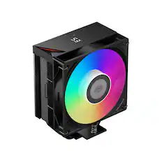 Front. PCCOOLER - RT500 Digital ARGB 5-Heatpipe Tower Air Cooler with Smart Digital Monitor - Black.