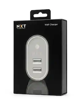 NXT Wall Charger Stay Connected With The NXT Technologies 2-Port USB Wall Charger White