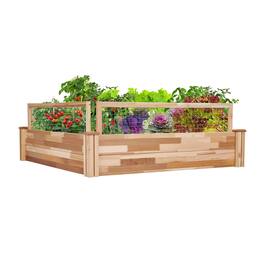 Jumbl - Raised Garden Bed, 48 x 48 x 10 in, Elevated Canadian Cedar Wood Herb Garden Planter - Brown