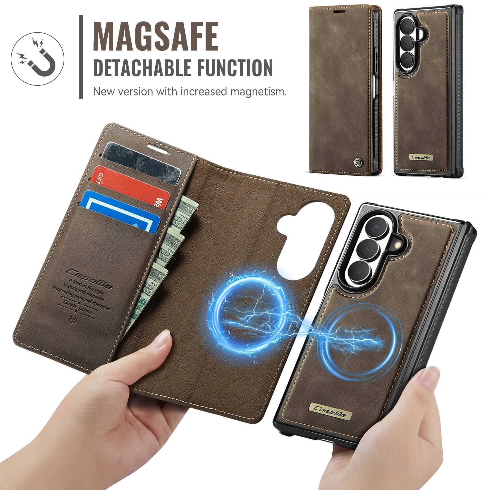 MAGSAFE DETACHABLE FUNCTION  
New version with increased magnetism.  

GIFT  
Wa 30 PAR  
CasaBa  
Expressing Nature and Caseme R And offfe Simple personel # elegence Lizeary cherader  
HD TH ED ILL  
CaseMe