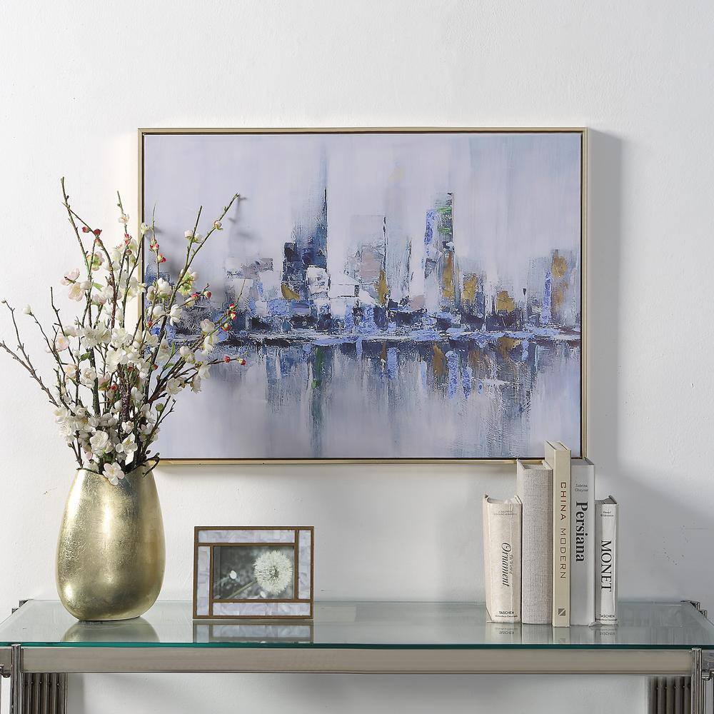 Carolina Chair & Table Cityscape Abstract Wall Art Gold Frame Small ...