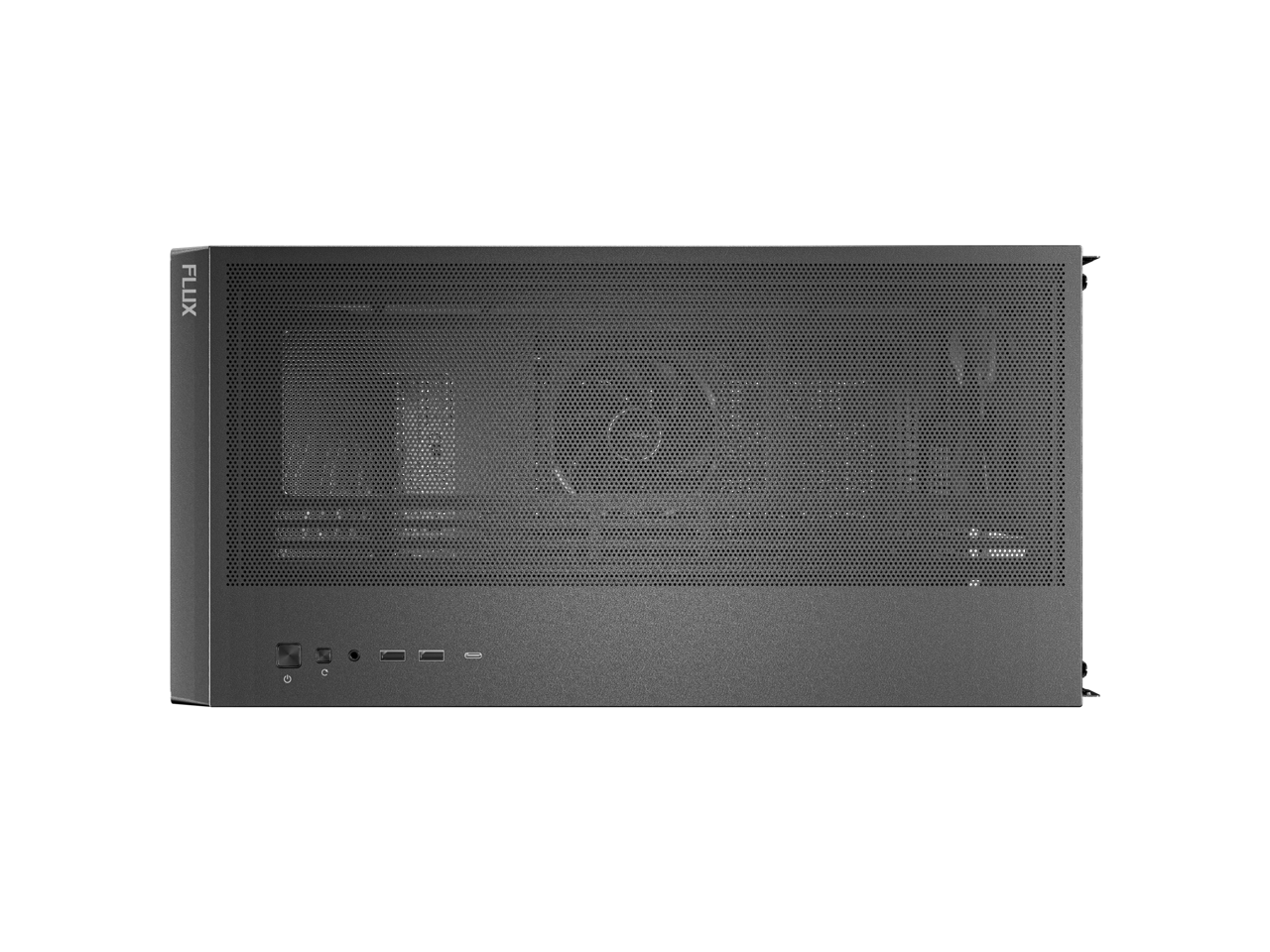 Alt View 9. Antec - Antec FLUX Wood, 5 PWM Fans, Walnut Front, Type-C, 420mm Radiator, Back Connect, Up to 9 Fans, Mid-Tower E-ATX Case - Walnut.