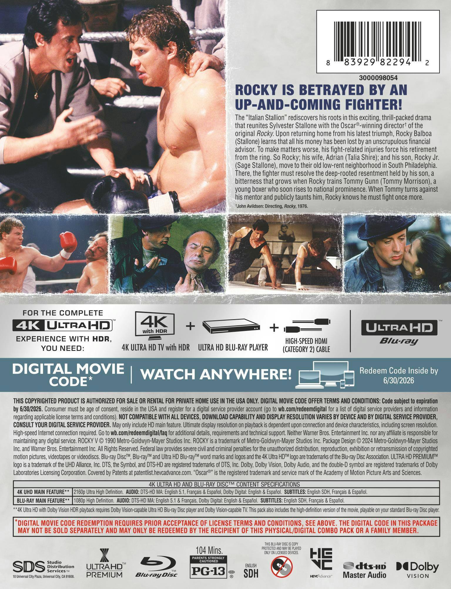 Back. Rocky 5 (Limited Edition 4K Steelbook + Blu-ray) [UHD].