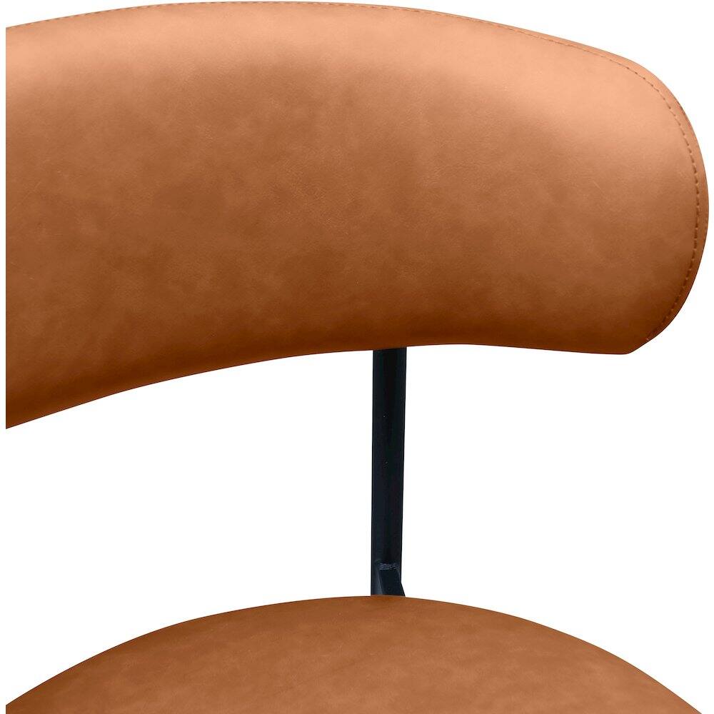 Alt View 4. Meridian Furniture - Lupita Cognac Vegan Leather Dining Chair, Set of 2 - Brown.
