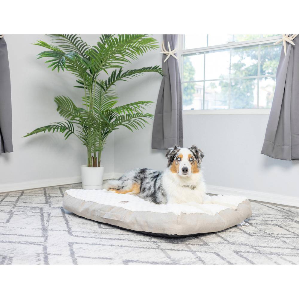 Back. Armarkat - Large With Handle Dog Crate Mat With Poly Fill Cushion and Removable Cover - Beige.