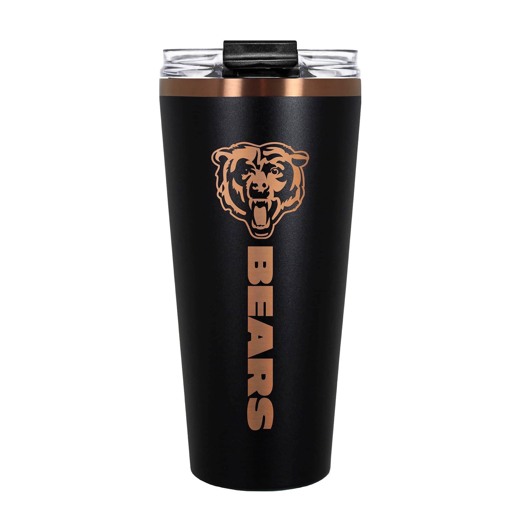 Front. Great American Products - Chicago Bears 30oz. Big Slim Tumbler - Black.