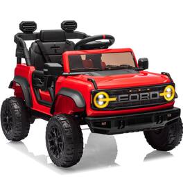 FIRST RIDE ON - 12V Electric Ride on Toys for Toddler, Ford Bronco Raptor Kids Ride on Car with Remote Control, Smooth Start, Bluetooth - Red