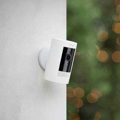 Alt View 1. Ring - Ring Stick up HD Battery-Powered Wireless Indoor/Outdoor Security Camera, White - White.