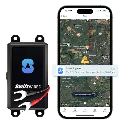 12:17 Back Alert
Reserve At Makefield
Temporarily closed
Newtown Grant
Rose Bank Winery
County College
Harvest Seasonal Grill - Newtown
Tyler State Park
Newtown
Village Shires
HOLLAND
Lake
Core Creek P
Playwicki Park
Langhorne
Speeding Alert
now
Tim's SUV is over the speed limit at 10:07 am
View in Time Machine
Live
History
Alerts
Shop
Menu
