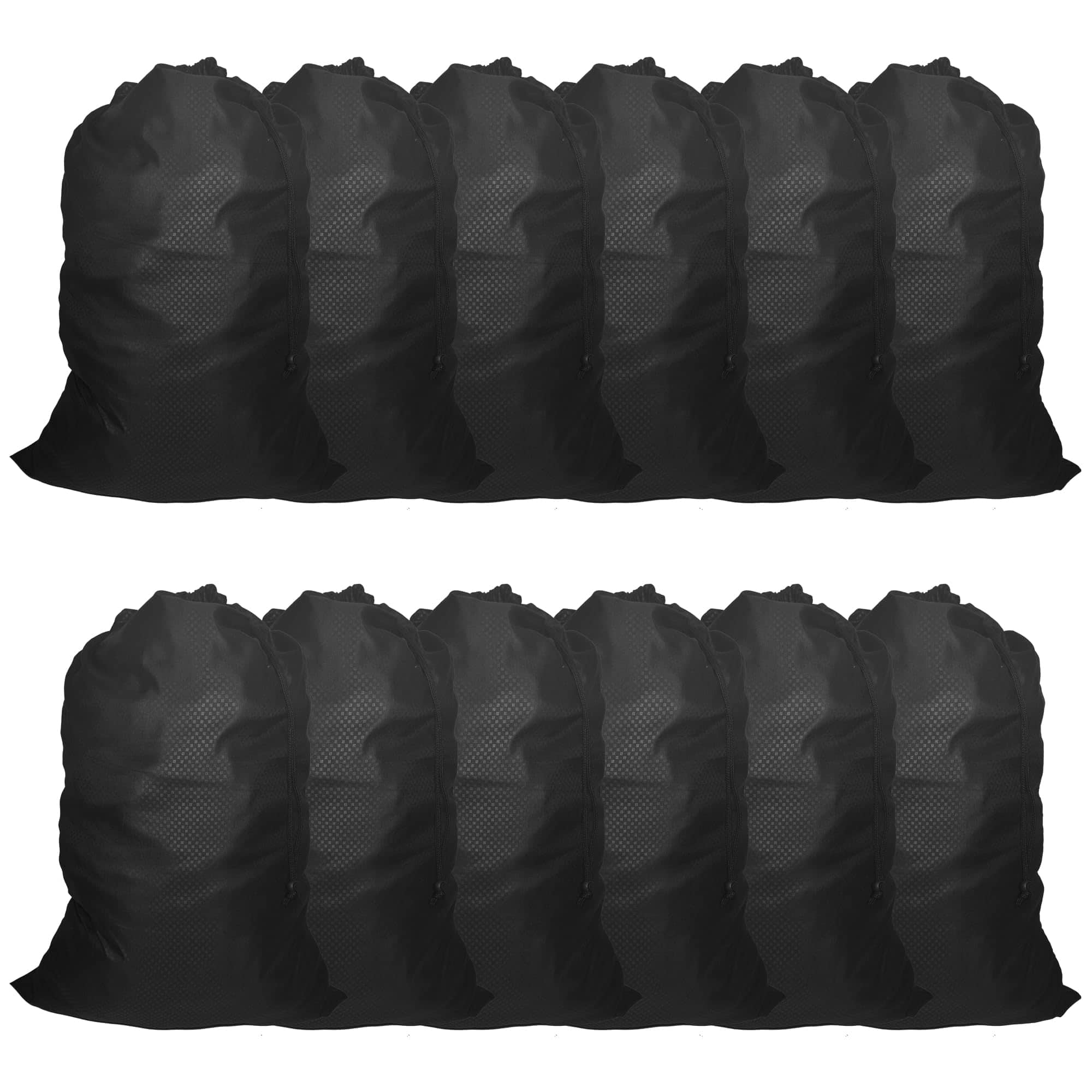 DORLUKFU - Travel Laundry Bag 12 Pack,Bulk Extra Large Heavy Duty Bags, Durable Dirty Clothes Organizer With Drawstring, Fit a - Black