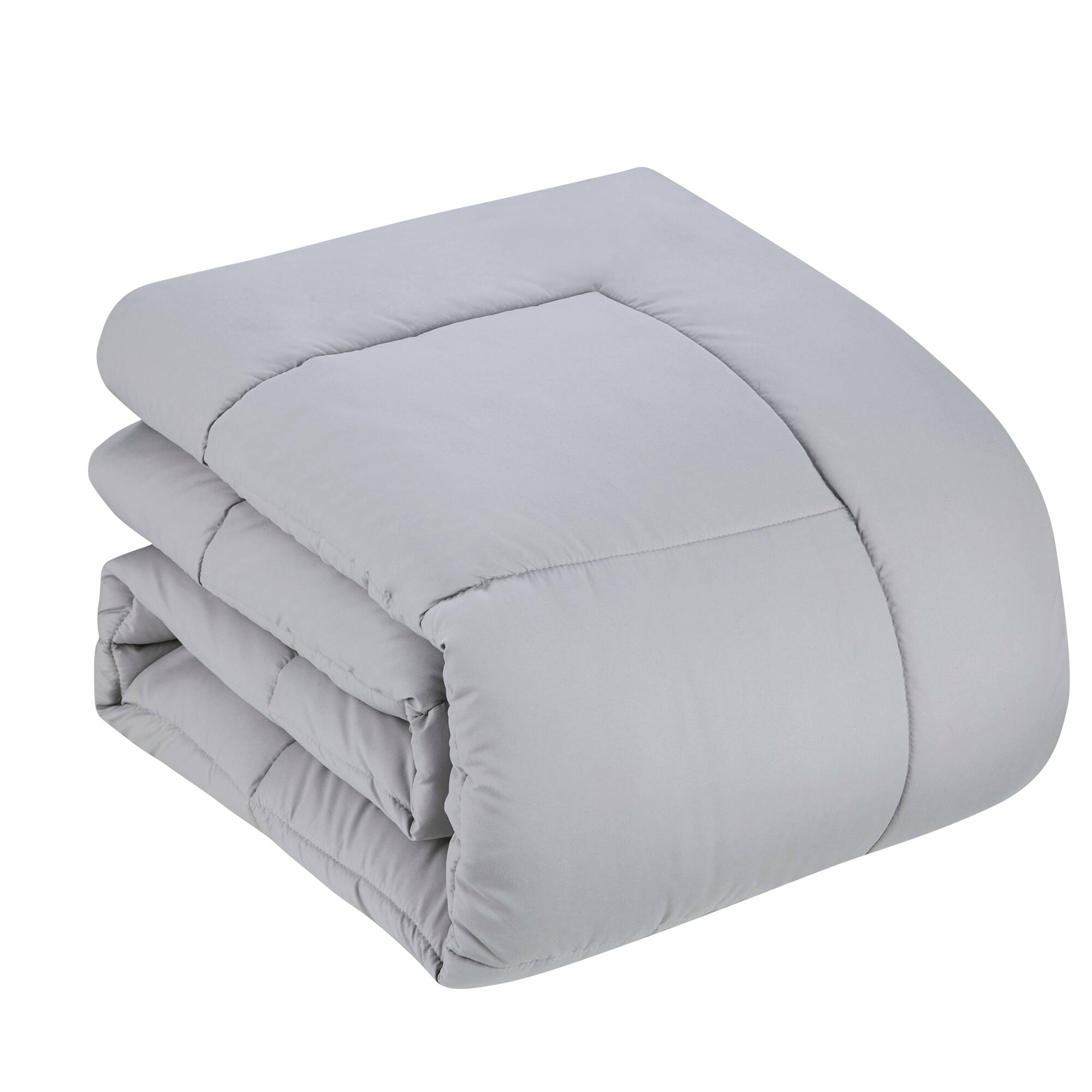 Left. Sweet Home Collection - Down Alternative Reversible All Season Solid Comforter, King - Silver.