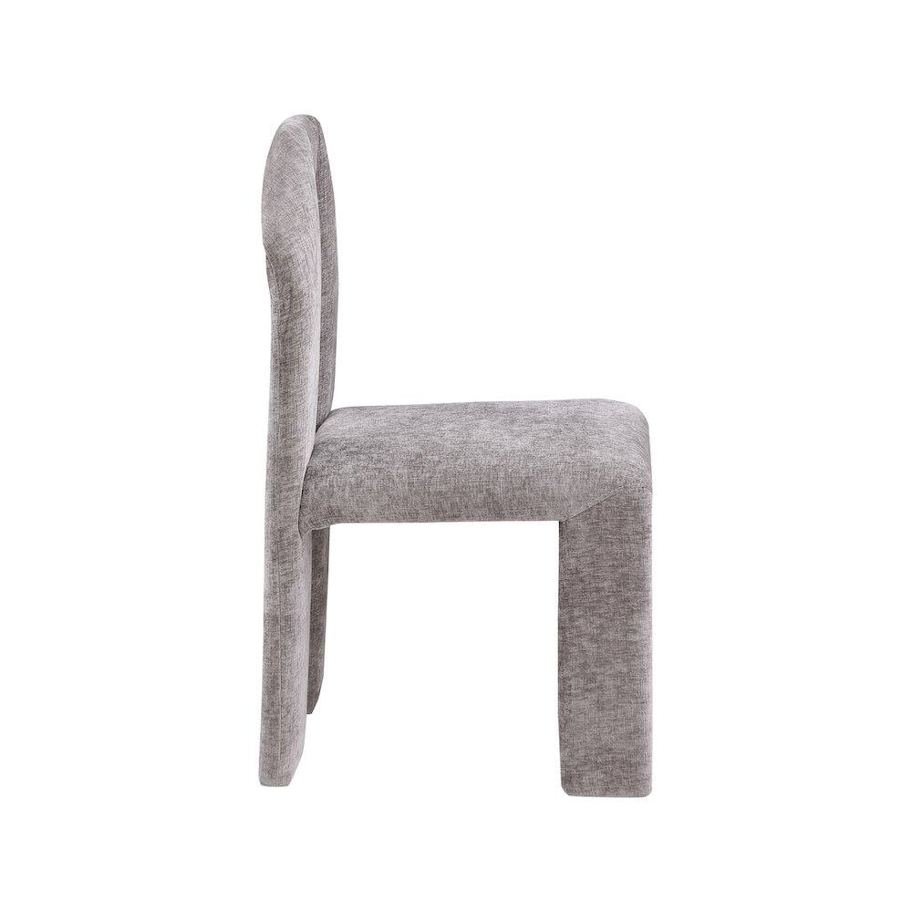 Alt View 2. Meridian Furniture - Bennett Grey Chenille Fabric Dining Chair, Set of 2 - Grey.