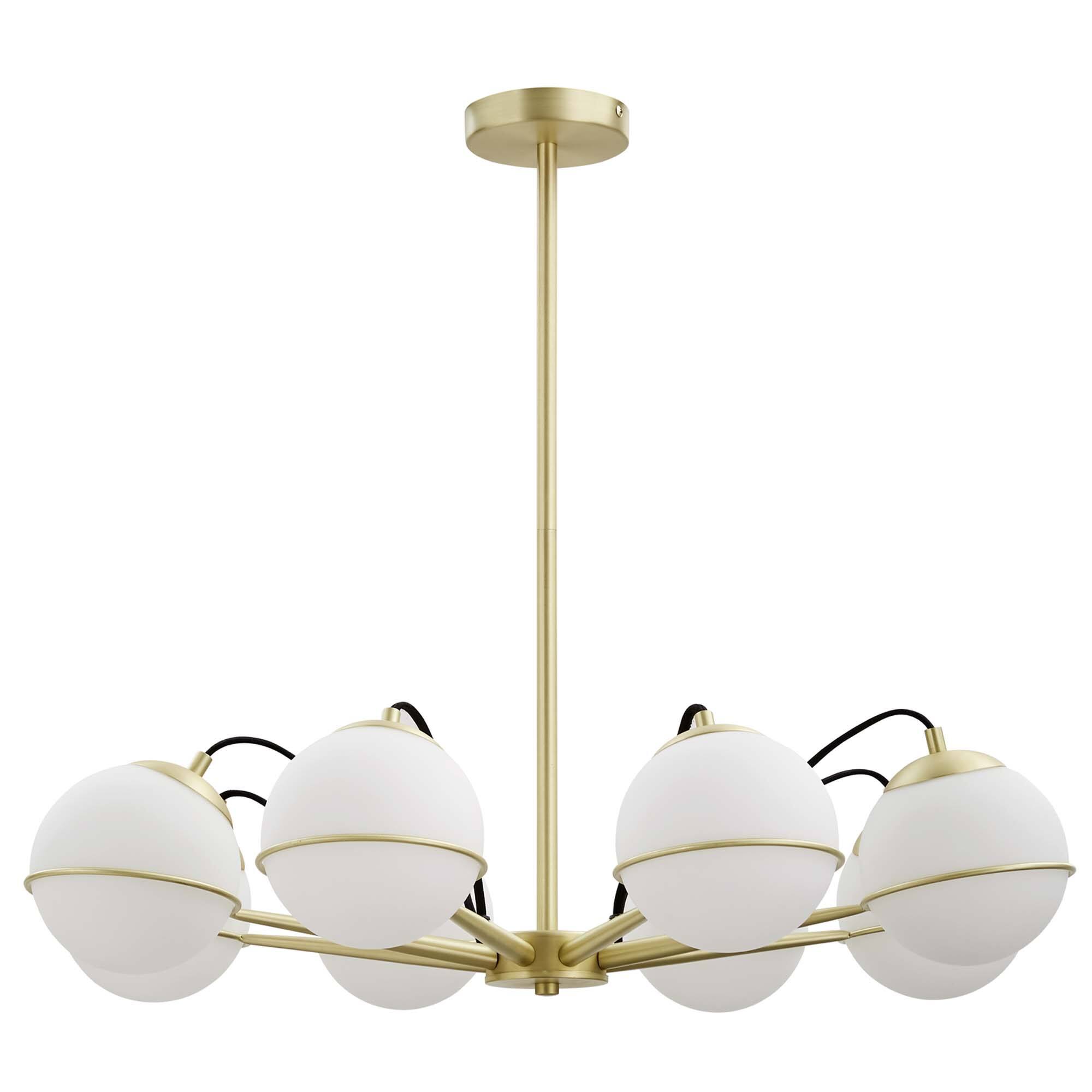 Alt View 1. Modway - Hanna 8-Light Chandelier by Modway - Opal Gold.