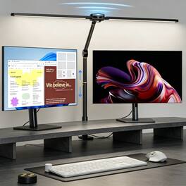Dazzed Corner - Ring Desk Light with Stand, 24W Dimmable, 270° Rotatable Arm & Sensor Switch