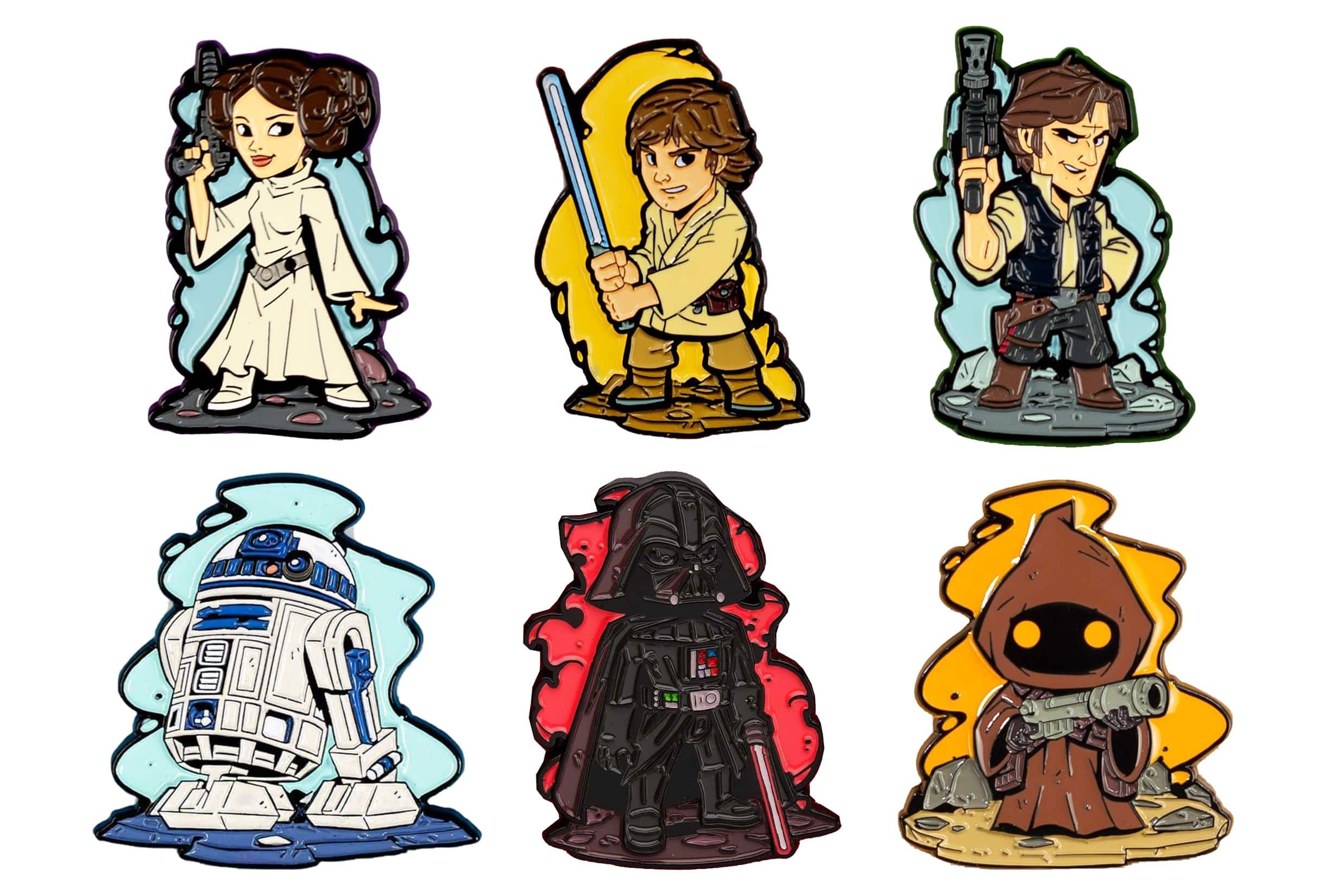 Star Wars - Derek Laufman Collector Series Enamel Pins, Set of 6 - Multicolored