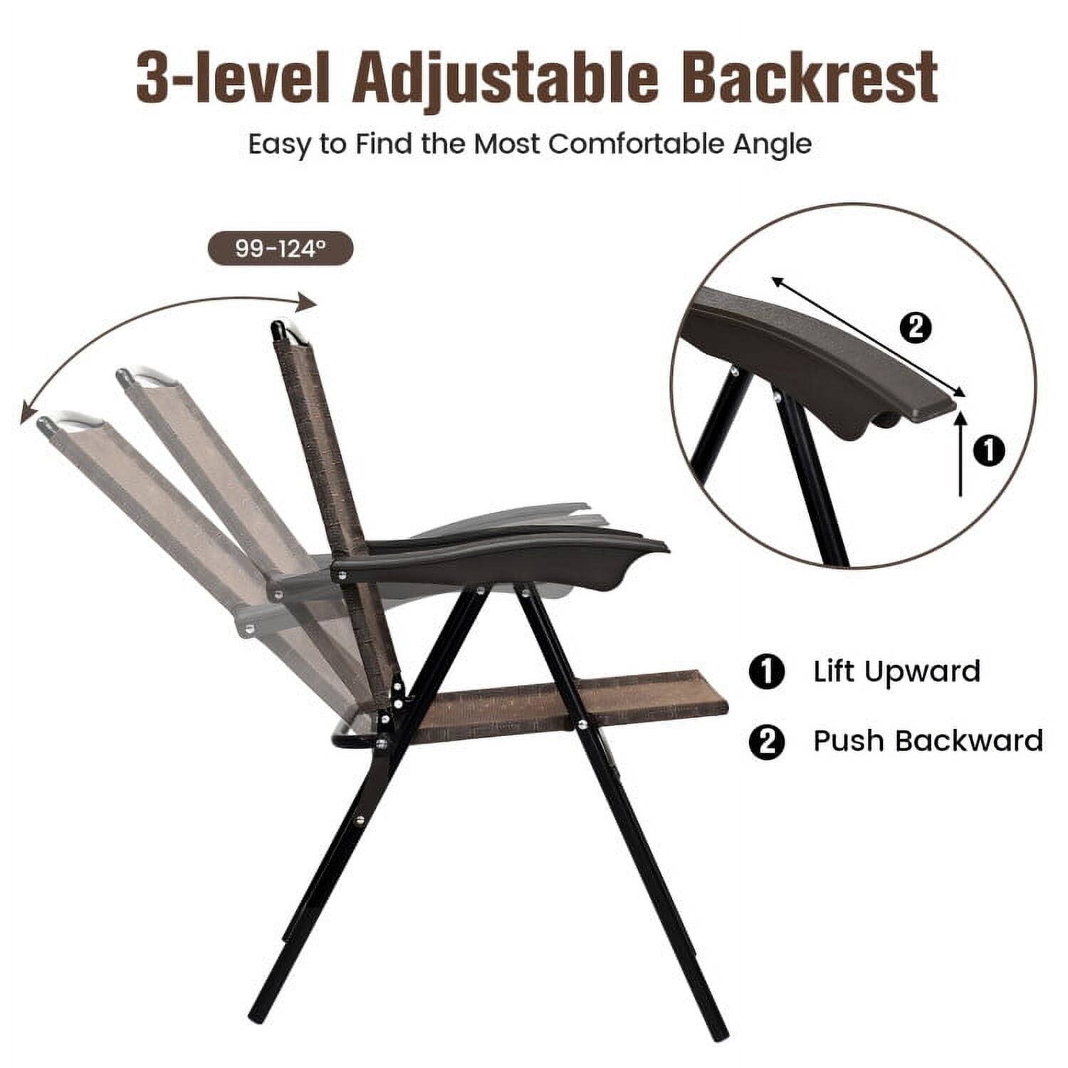 3-level Adjustable Backrest  
Easy to Find the Most Comfortable Angle  
99-124°  

1. Lift Upward  
2. Push Backward