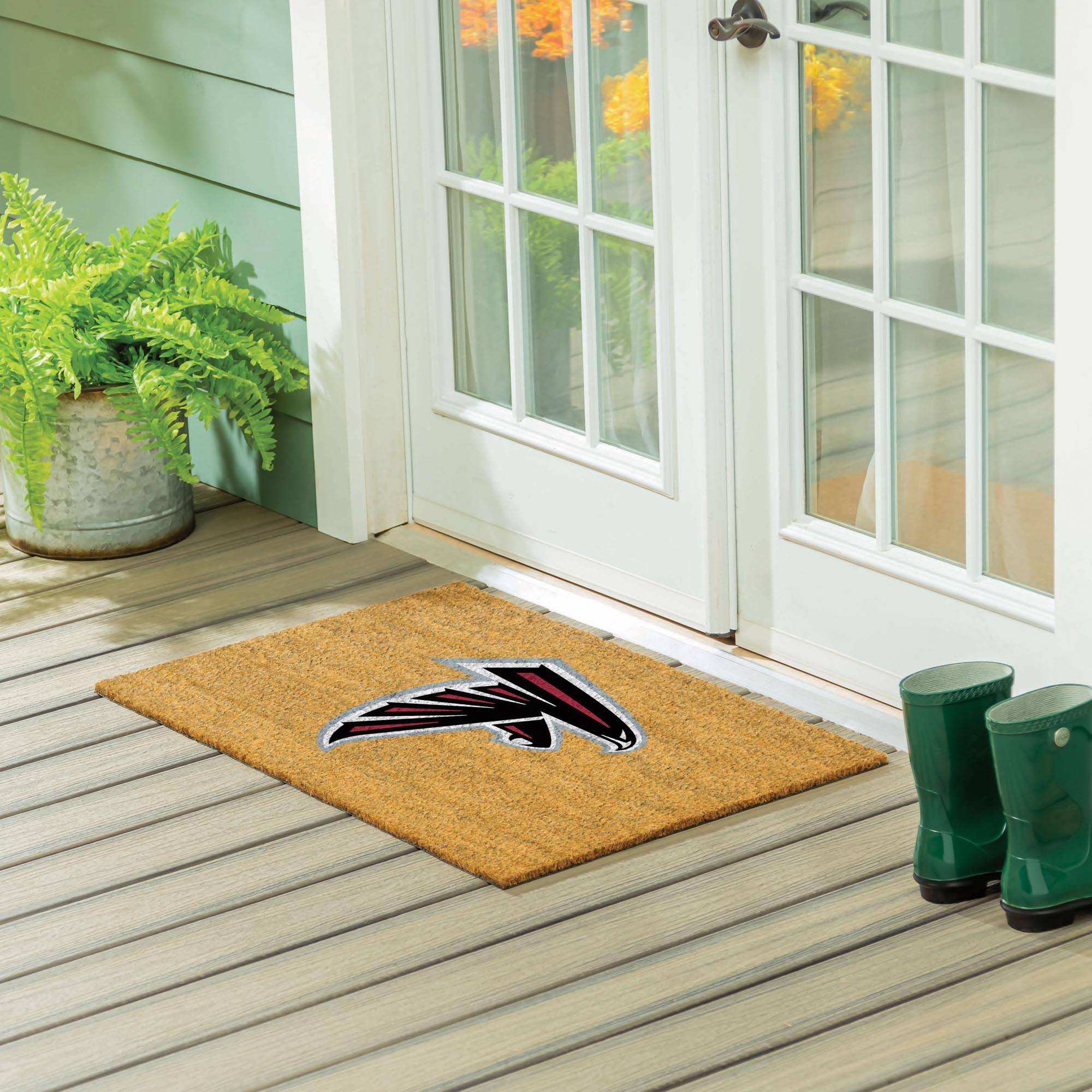 Alt View 1. Evergreen Enterprises - Atlanta Falcons 24" x 36" Outdoor Team Logo Coir Mat - Brown.