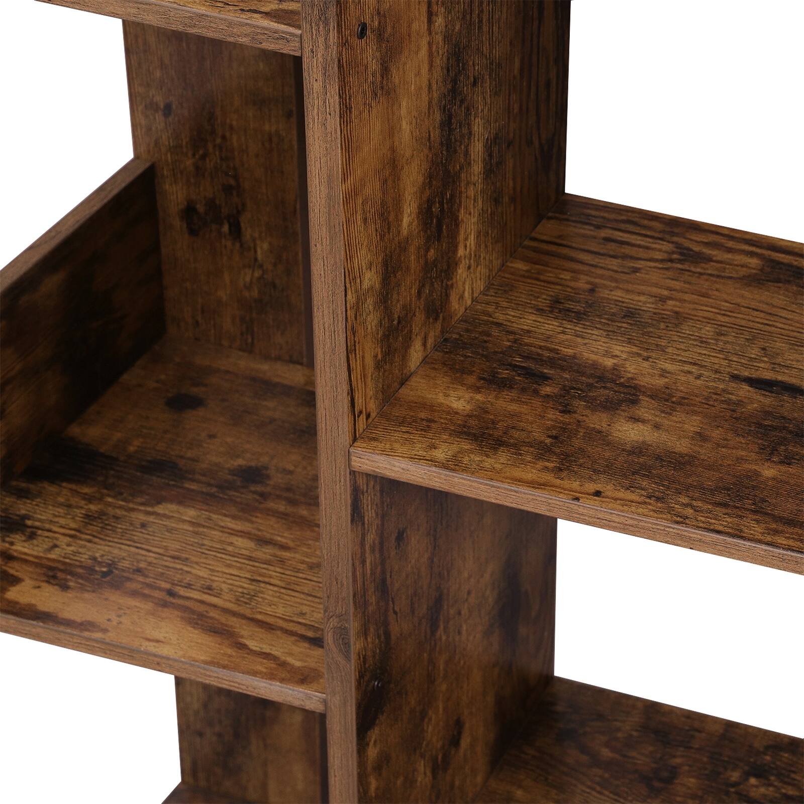 Alt View 1. Songmics Home - Bookcase, Tree-Shaped Bookshelf with 8 Storage Shelves, Rounded Corners - Rustic Brown.