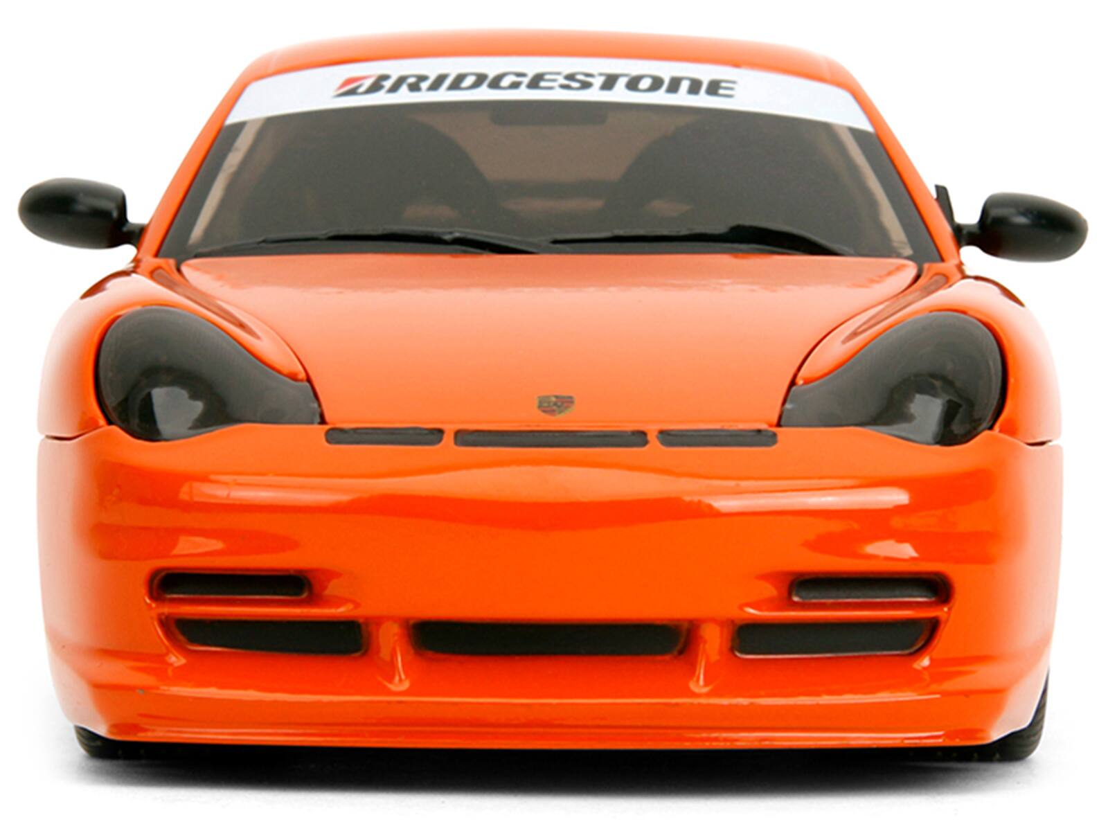 Alt View 5. Jada - Porsche 911 GT3 RS (996) #008 "Bridgestone" Orange Metallic w/White Graphics "Hyper-Spec" Series 1/24 Model Car by Jada - Multicolor.